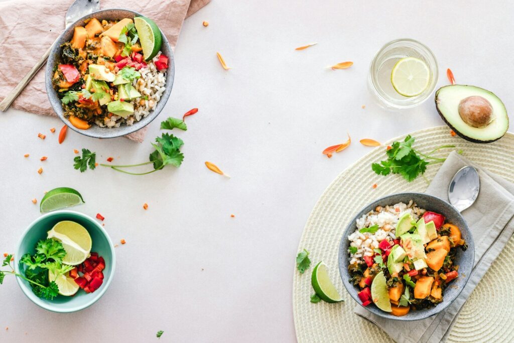 Healthy protein-rich meal for fitness recovery